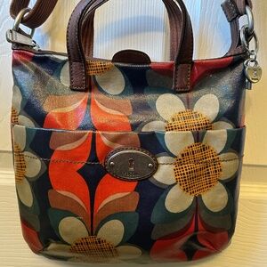 Vintage Fossil Key-Per Crossbody Bag